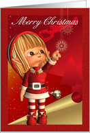 Merry Christmas With Cute Little Elf card