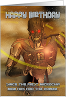 Birthday Card With Cyborg - Modern Robot card