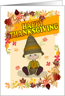 Happy Thanksgiving Little Pilgrim Boy card