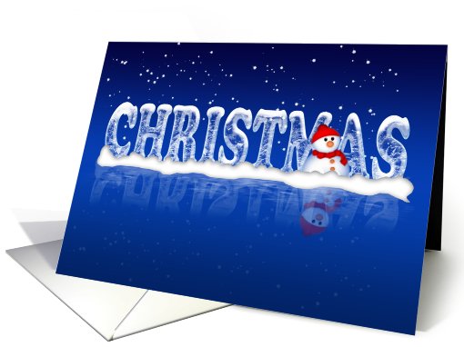 Modern Christmas Card With Snowman card (706611)