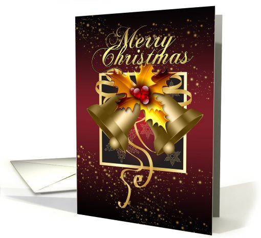 Merry Christmas, Christmas Card - Bells And Holly card (713449)