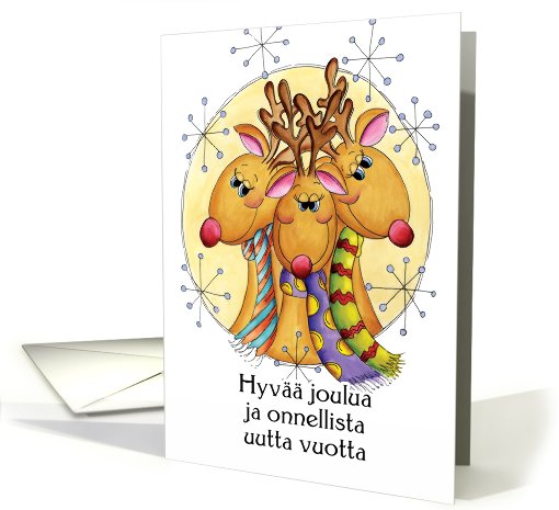 Finnish Christmas Card - Reindeer - Hyv joulua card (719400)