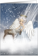 Holiday Angel With Reindeer card