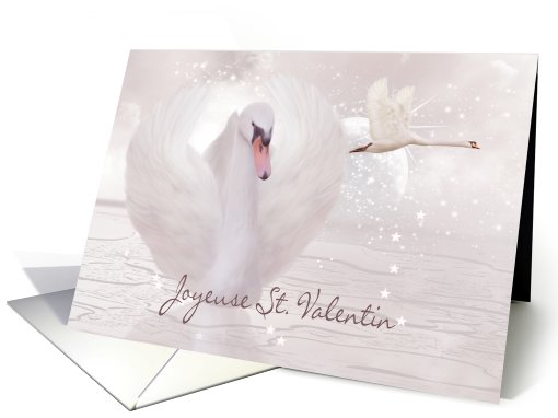 French Valentine's Day Card - Swan's In Pink card (747303)