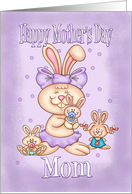 Mom Mother’s Day Card - Cute Rabbit Mom With Her Little Ones card