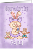 Nana Mother’s Day Card - Cute Rabbit With Her Little Ones card