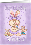 Mamaw Mother’s Day Card - Cute Rabbit With Her Little Ones card
