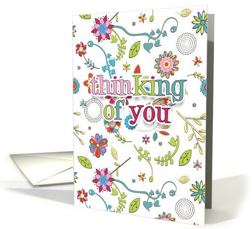 Thinking Of You Card - Floral - Flower Thinking Of You card (798731)