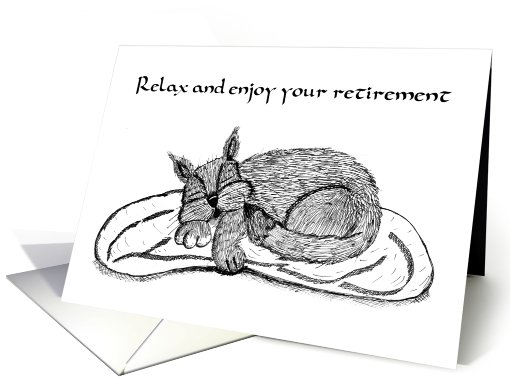 Retirement Card With Sleeping Cat card (801508)