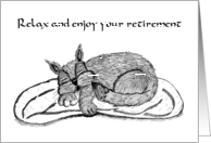 Retirement Card With Sleeping Cat card