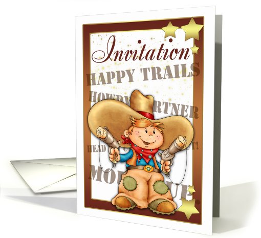Invitation Card With Cowboy - Cowboy Invitation Happy Trails card