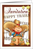 Invitation Card With Cowboy - Cowboy Invitation Happy Trails card