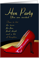 Hen Party Invitation Card - Hen Red Shoes - GNO card