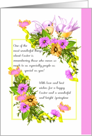 Easter Card With Flowers And Little Spring Birds card