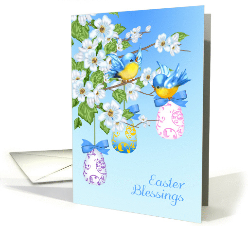Easter Card With Little Birds, Eggs and Blossom card (916918)