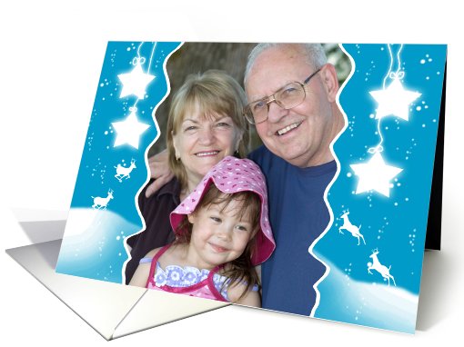 photo christmas card with deer and stars card (936487)