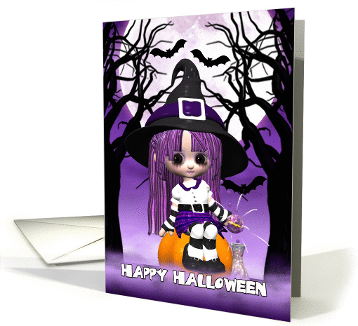 Cute Witch Halloween card (950430)