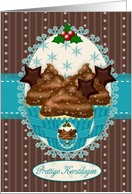 Dutch Christmas Chocolate Icing Cupcake Card