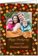 Thanksgiving photo greeting card with fall colors card