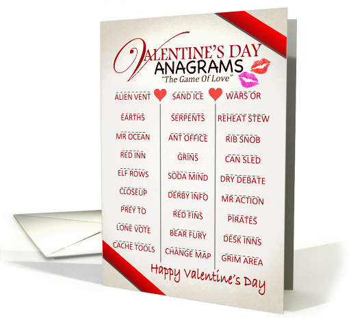 Valentine's Day Anagrams Game Of Love card (1347304)