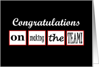 Making the Team - Congratulations card