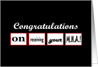 Congratulations - MHA Degree card