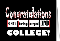 College Acceptance - Congratulations - FUNNY card