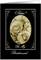 STEPSISTER - Bridesmaid Invitation - Sepia Rose Bouquet card