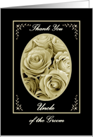 Uncle of the Groom - Wedding Thank You - Sepia Rose Bouquet card