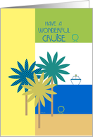 Bon Voyage Cruise Ship Fun Tropical Design Ocean and Cute Birds. card