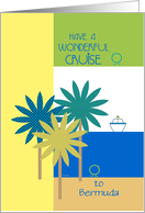 Bon Voyage Bermuda Cruise Ship Customizable Tropical Ocean card