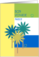 Niece Bon Voyage Tropical Design with Cute Birds Customizable card