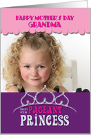 Pageant Grandma Happy Mother’s Day Princess Tiara Purple Photo Card