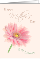 Cousin Happy Mother’s Day Pink Gerbera Daisy Shell Pink card