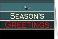 Business Season’s Greetings Christmas Holiday Simple Blue Stripes card