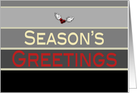 Business Season’s Greetings Christmas Holiday Simple Grey Stripes card