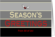 Business From All of Us Season’s Greetings Christmas Holiday Grey card
