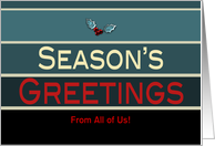 Business From All of Us Season’s Greetings Christmas Holiday Blue card