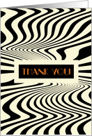 Zebra Print Modern Art Thank You Brown, Beige and Black Blank Inside card