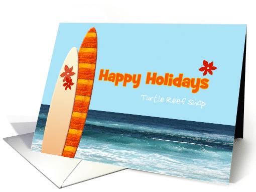 Business Happy Holidays Christmas Hawaiian Surfboards... (1155774)