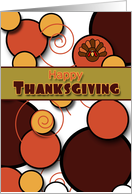 Happy Thanksgiving Retro Circles and Swirls in Autumn Colors card