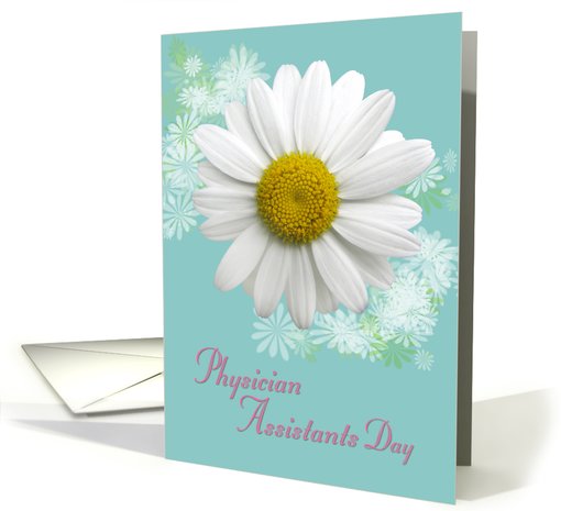 Physician Assistants Day Aqua Daisy Floral for female PA card