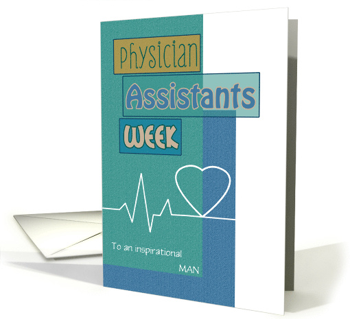 Man Physician Assistants Week Blue Scrapbook Look Heartbeat card