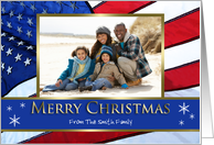 Merry Christmas Patriotic U.S. Flag Christmas Photo card