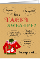 Tacky Sweater Office Christmas Party Invitation Knitted Sweater Humor card