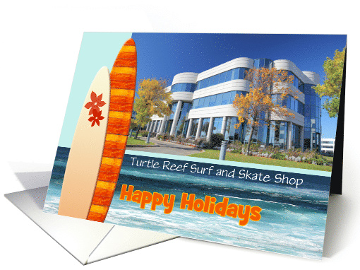 Happy Holidays Surfing Business Christmas Photo Card with... (1188154)