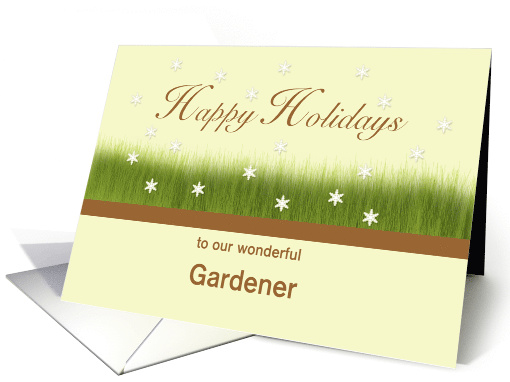 Landscaper Gardener Grass and Snow Christmas Holiday Custom Text card