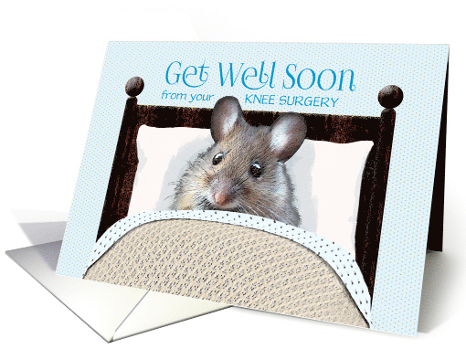 Knee Surgery Get Well Soon Cute Mouse in Bed card (1248222)