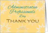 Administrative Professionals Day Thank You Yellow Teal Texture Look card