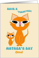 Oma Mother’s Day Cute Cool Ginger Cats Mother Kitten Sunglasses card